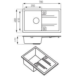 SUDOPERA GRANITNA FERRO 780X480 BEŽ DRGM48/78SA
